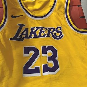 It is an Lebron James Los Angeles Lakers Jersey that is amazing condition.